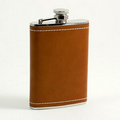 Tan Leather Flask - 8 Oz.
